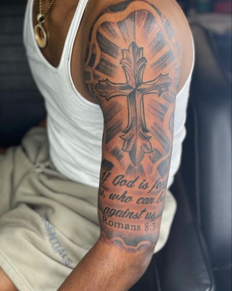 Most Meaningful Tattoos, Upper Arm Tattoos For Guys, Upper Shoulder Tattoo, Tattoo Men Ideas, Meaningful Tattoos For Men, Arm Tattoos Black, Arm Tattoos For Guys Forearm, Shoulder Sleeve Tattoos, Tattoo Ideas Males