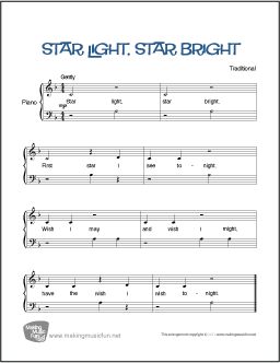 Learn to play nursery rhyme "Star Light, Star Bright" with beginner piano sheet music from MakingMusicFun.net. #pianolessons #pianolessonsforkids Beginner Piano Sheet Music, Beginner Piano Lessons, Piano Lessons For Kids, Beginner Piano, Elementary Music Education, Piano Beginner, Star Light Star Bright, Easy Piano Sheet Music, C Major