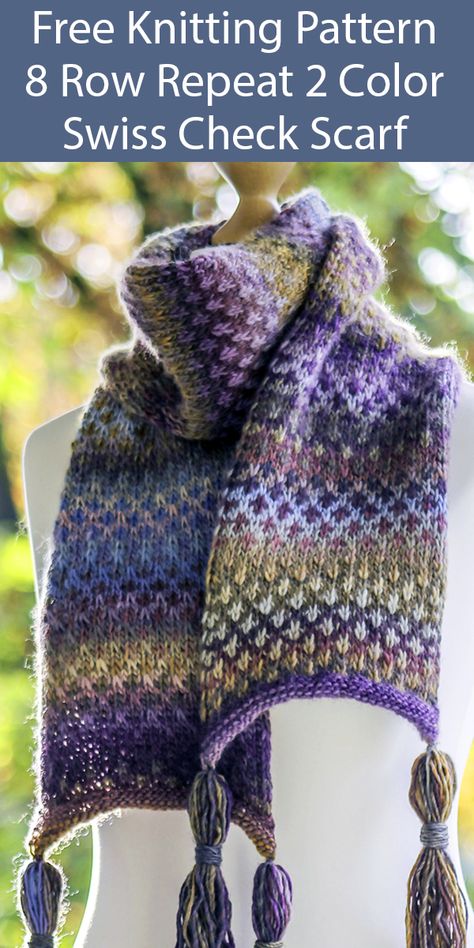 Color Pooling, Slip Stitch Knitting, Ravelry Knitting, Knitting Patterns Free Scarf, Check Scarf, Facebook Feed, Scarf Knit, Cowl Knitting Pattern, Shawl Knitting Patterns