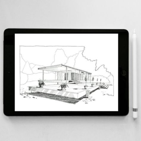 Sketch Like an Architect ™️’s Instagram photo: “Which iconic house is this?⁠ ⁠ Here's a video process of sketching this masterpiece in @procreate on iPad - since many of you always ask, I…” Sketch House, An Architect, Architecture Plan, A Video, Ipad, Sketch, Humanoid Sketch, Instagram Photo, Quick Saves