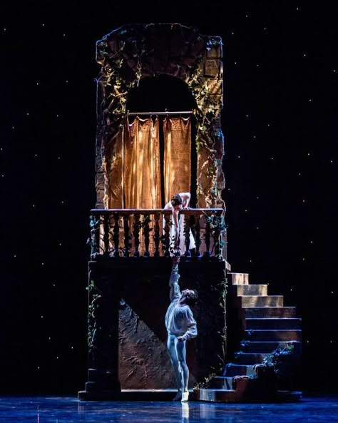 ♡ Romeo And Juliet National Theatre, Romeo And Juliet Theatre Set Design, Romeo And Juliet Ballet Aesthetic, Romeo And Juliet Set Design, Romeo And Juliet Theatre, Shakespeare Performance, James Farrow, Romeo And Juliet Play, Romeo And Juliet Ballet