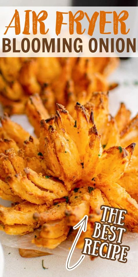 This Air Fryer Blooming Onion is one of my favorite things to make in my air fryer. Onion In Air Fryer, Outback Blooming Onion, Air Fryer Blooming Onion, Recipes For Lunch Healthy, Lunch Healthy Recipes, Blooming Onion Recipes, Restaurant Appetizers, Blooming Onion, Easy Grilled Chicken