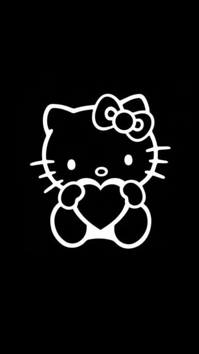 Homescreen Wallpaper Black, Black Hello Kitty, Wallpaper Black, Kitty Wallpaper, Homescreen Wallpaper, Hello Kitty Wallpaper, Profile Pictures, Profile Picture, Hello Kitty