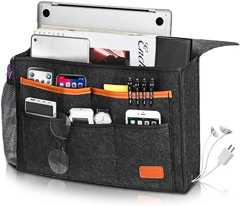 Bedside Caddy, Bedside Organizer, Bed Hanging, Gifts Grandma, Dorm Bed, Organized Bed, Bed Kids, Small Gadgets, Wallet Cute