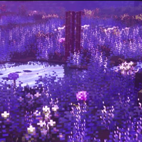 Purple Aesthetic Minecraft, Minecraft Purple Aesthetic, Minecraft Lavender, Amethyst Minecraft, Purple Minecraft, Minecraft Purple, Minecraft Biome, Minecraft Aesthetics, Wallpaper Universe