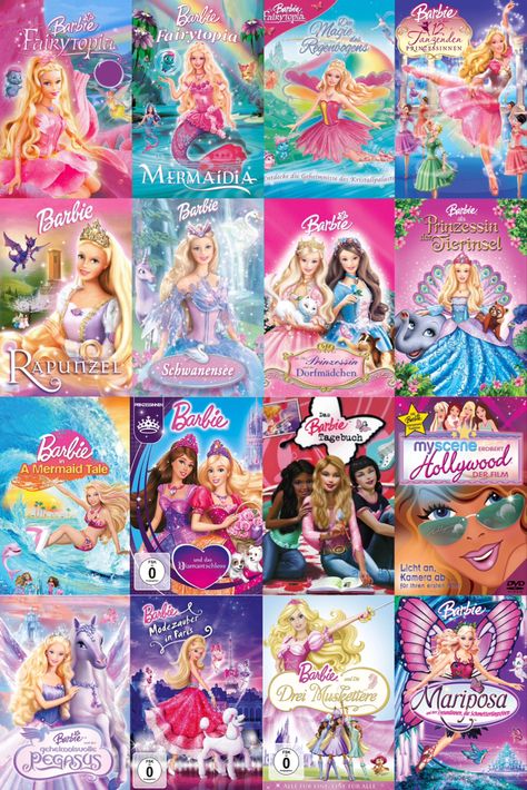 Barbie Dvd Cover, Early 2000s Barbie Movies, Barbie Movie Animated, Barbie All Movies, Old Barbie Movie Costumes, Original Barbie Movies, Og Barbie Movies, Childhood Movies 2000, Barbie 2000s Movies