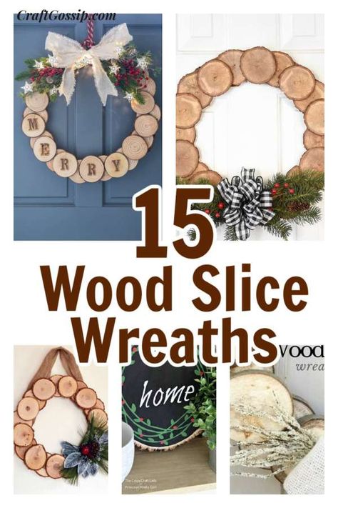 Diy Rustic Wreath, Wood Wreaths, Rustic Wreaths, Circle Crafts, Wooden Christmas Crafts, Candles Diy, Wood Wreath, Wood Slice Crafts, Wooden Wreaths