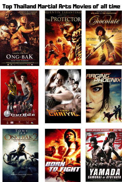 Top Thai Martial arts movies of all time. Ong-Bak: Muay Thai Warrior (2003), The Protector 2(2013), Challenge Hain kya Dum/Chocolate (2008), Monkey Twins(2016), Muay Thai Chaiya(2007), Raging Phoenix (2009), Ong Bak 2: The Beginning(2008), Born to Fight (2004), Yamada: The Samurai of Ayothaya(2010). Tony Jaa, Martial Arts Gif, Martial Arts Film, Best Martial Arts, Kung Fu Movies, Movie Action, Martial Arts Movies, Gym Workout Chart, Movies Of All Time