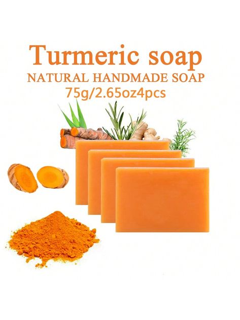 Orange  Collar    Portable Soap,Soap Set,Facial Soap,Handmade Soap,Bath Soap,Essential Oil Soap Embellished   Personal Care Essential Oil Soap, Turmeric Soap, Whiten Skin, Moisturizer For Oily Skin, Facial Soap, Soap Handmade, Body Cleanse, Net Bag, Soap Bars