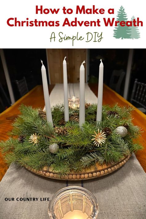 Get into the Christmas spirit with a DIY Advent wreath! Our Country Life's step-by-step guide will show you how to create your own magical countdown to Christmas. Bring the tradition and joy of a German Christmas into your home with this festive project. Plus, discover the history of the advent wreath for fascinating fun facts to share with your loved ones. Don't miss out on this merry and memorable holiday activity! #adventwreath #christmasDIY #holidaycrafts #ourcountrylife Diy Advent Wreath, German Christmas Traditions, Advent Wreath Diy, Christmas Advent Wreath, Advent Candles, Advent Wreath, Meaning Of Christmas, Countdown To Christmas, True Meaning Of Christmas