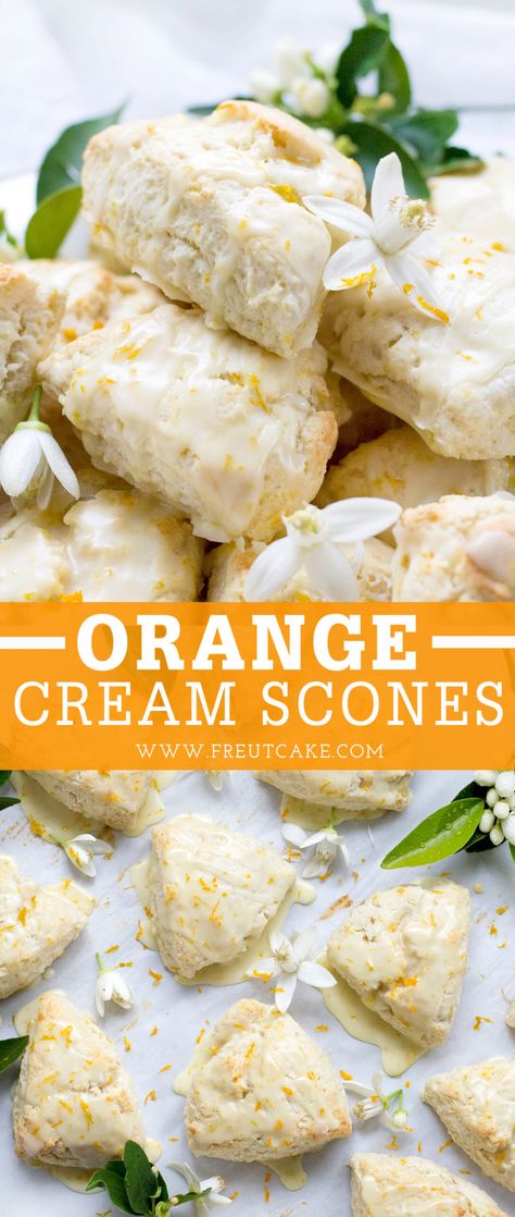 Orange Cream Scones, Cream Scones Recipe, Scone Mix, Bread Sweet, Baked Breads, Scones Recipe Easy, Orange Scones, Spring Baking, Homemade Scones