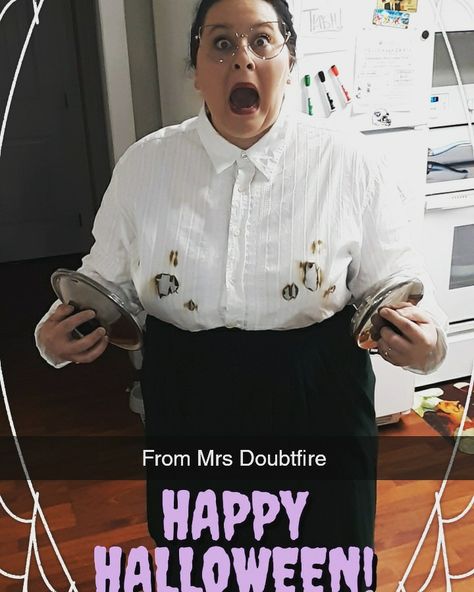 Mrs Doubtfire Costume Diy, Ms Doubtfire Costume, Mrs Doubtfire Costume, Ms Doubtfire, Mrs Doubtfire, Diy Costumes, Face Cream, Halloween Costume, Chef's Jackets