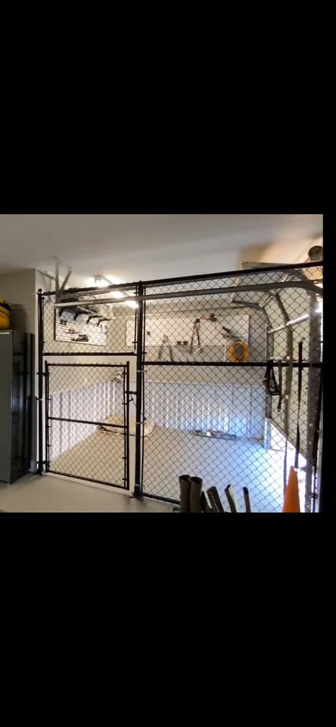 Luxurious Dog Room, Dog Room Multiple Dogs, Garage With Dog Kennel, Dog Bed In Garage, Dog Kennel Basement, Dog Kennel In Basement, Dog Run In Garage, Dog Set Up In Garage, Dog Room Garage