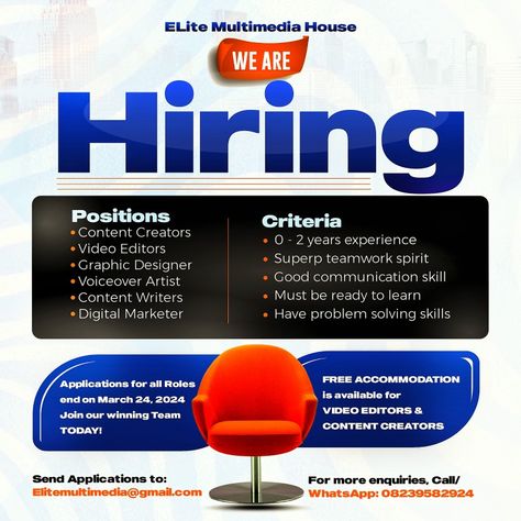 #flyer #vacancyflyer #hiring #vacancy Vacancy Flyer Design, Hiring Flyer, Birthday Designs, Good Communication Skills, Graphic Design Lessons, We Are Hiring, Birthday Design, Problem Solving Skills, Communication Skills