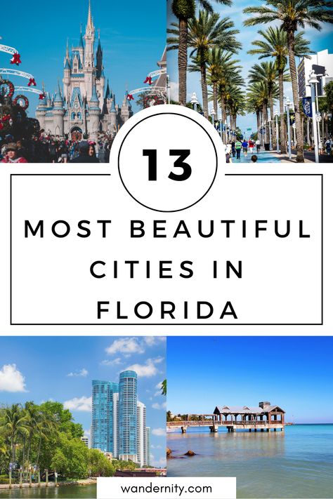 There are so many beautiful places in Florida, it's hard to know where to start! Here is a list of the 13 most beautiful cities in Florida that you need to put on your travel bucket list. From Key West to St Petersburg, there is something for everyone. So what are you waiting for? Start planning your trip today! Where To Go In Florida, Places To Visit In Florida, Florida Cities, Places In Florida, Mount Dora, Florida City, Beautiful Cities, Panama City Beach, Most Beautiful Cities