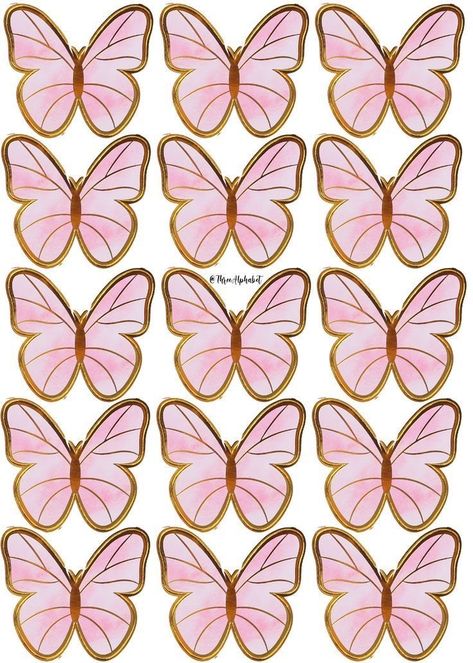 Pink Cake Toppers, Butterfly Cupcake Toppers, Cake Topper Printable, Diy Cake Topper Birthday, Photo Cake Topper, Butterfly Cupcakes, Idee Babyshower, Butterfly Cake Topper, Birthday Cake Topper Printable