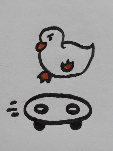 Duck On Skateboard Drawing, Animal On Skateboard Tattoo, Animal On Skateboard, Doodle Skateboard, Draw Duck, Skateboard Doodle, Duck Doodle, Duck Pics, Skateboard Tattoo