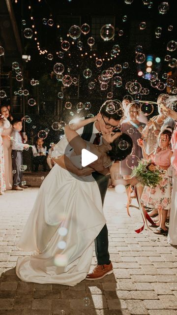 Grand Exit Ideas For Wedding, Wedding Bubbles Send Off, Bubble Exit Wedding, Bubble Send Off Wedding, Wedding Grand Exit, Bubble Exit, Wedding Portrait Poses, Wedding Bubbles, Sparkler Send Off