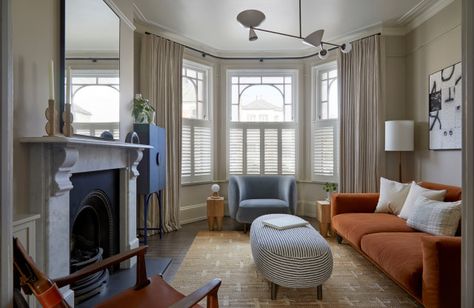 A NEW DAY Studio - Edwardian Family Home - Transitional - Living Room - London - by A New Day - Interior Design Studio | Houzz UK Edwardian Living Room, Five Bedroom House, Extended Kitchen, Modern Edwardian, London Living Room, Edwardian Home, Muswell Hill, Interior Design Gallery, Blinds And Curtains