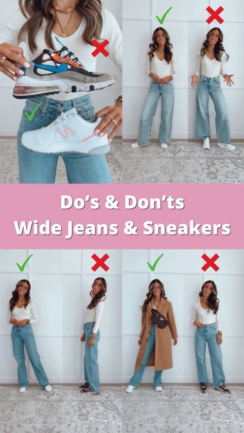 Baggy Wide Leg Jeans Outfit, Wide Leg Denim Pants Outfit, White Sneakers Outfit Winter, Wide Leg Jeans With Sneakers, Wide Leg Jeans Outfit Summer, How To Style Wide Leg Jeans, Wide Leg Jeans Women, Denim Pants Outfit, Winter Sneakers Outfit