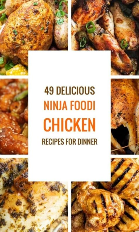 Ninja 6 In 1 Recipes, Ninja Foodie Chicken Thigh Recipes, Chicken In Ninja Foodi Grill, Ninja Foodi Chicken Recipes, Whole Baked Chicken, Chicken Breast Oven, Chicken Dinner Ideas, Bone In Chicken Recipes, Ninja Cooking System Recipes