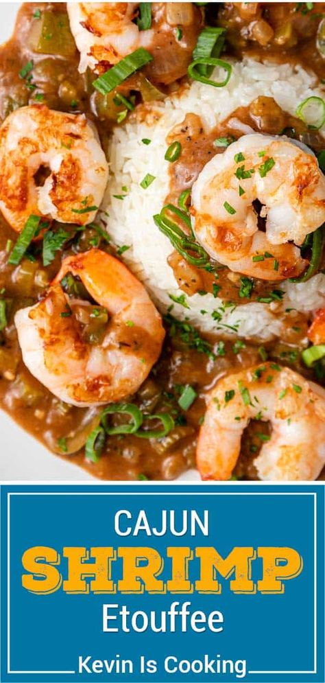 Shrimp Ettouffe Recipe, Etouffee Recipe, Shrimp Etouffee, Crawfish Recipes, Cajun Dishes, Yummy Seafood, Scrumptious Food, Homemade Cornbread, Shrimp And Rice