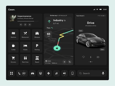 Car Dashboard Design, Car App, Car Ui, Tesla Cybertruck, Dashboard Car, Directory Design, App Landing Page, Gui Design, Dashboard Ui