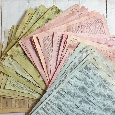 Vintage Dyed Pages of Possibility Dish Gloves, Paper Techniques, Pink Pages, Art Notebook, Old Book Pages, Tea Stains, India Ink, Ink Stain, Pink Paper