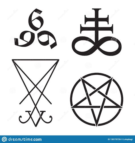 Set Of Occult Symbols Leviathan Cross, Pentagram, Lucifer Sigil And 666 The Number Of The Beast Hand Drawn Black And White Isolate Stock Vector - Illustration of mysticism, atheist: 130176726 Satanic Tattoo Symbols, Blackwork Flash, 666 Tattoo, Lucifer Sigil, Pentagram Tattoo, Leviathan Cross, Satanic Tattoos, Occult Tattoo, Muster Tattoos