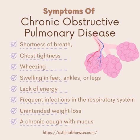 Symptoms of Chronic Obstructive Pulmonary Disease (COPD) Chronic Lung Disease, Chronic Cough, Nurse Study Notes, Nursing School Survival, Chronic Obstructive Pulmonary Disease, Health Guru, Nerve Pain Relief, Respiratory Infection, Pulmonary Disease