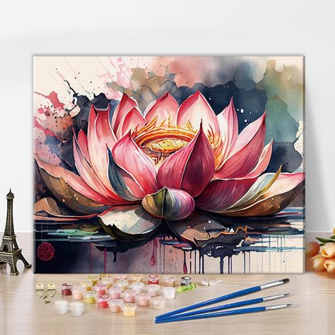 Lotus Oil, Lotus Artwork, Painting For Adults, Angel Paintings, Lotus Flower Painting, Name Drawings, Lotus Painting, Lotus Flower Design, Modern Quilting