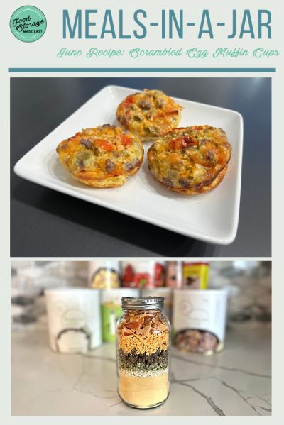 Scrambled Egg Muffin Cups Meal-in-a-Jar - Your Thrive Life Prepper Princess, Scrambled Egg Muffins, Meal In A Jar, Thrive Life Recipes, Muffin Cups Recipes, Egg Muffin Cups, Pantry Meals, Homemade Dry Mixes, Thrive Recipes