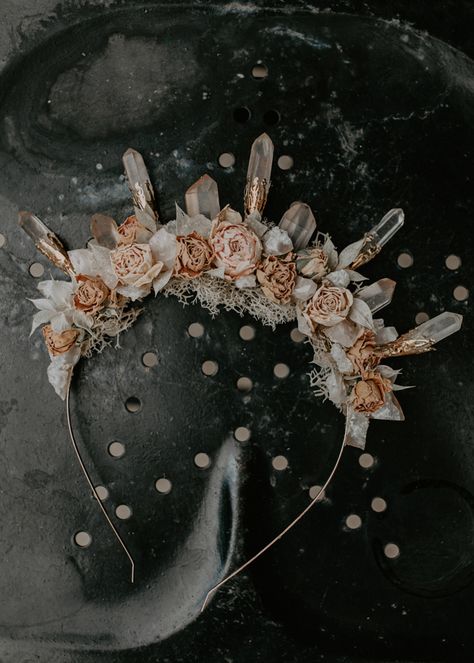 Crystal Wedding Theme, Witch Wedding, Honey Farm, Crystal Crown Tiaras, Veils Bridal, Crystal Crown Wedding, Crystal Bouquet, Temecula California, Bohemian Wedding Inspiration