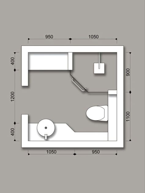 2x2 Bathroom, 2m Bathroom, Toilet Plan, Ideas For Bathrooms, Small Space Bathroom Design, Bathroom Layout Plans, Bathroom Layout Ideas, Toilet And Bathroom Design, Guest Bathroom Small