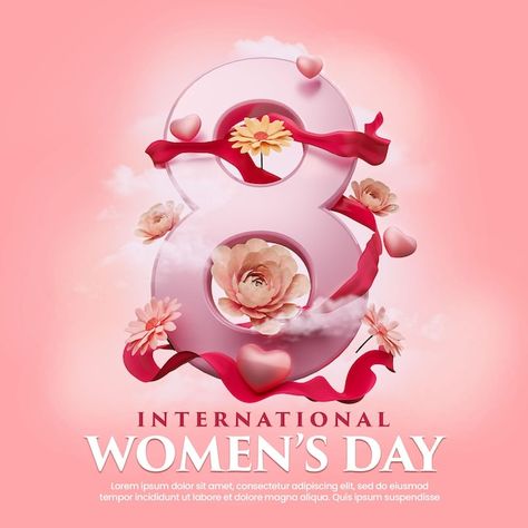 Happy international womens day flyer and... | Premium Psd International Womens Day Poster, Happy Woman Day, International Women’s Day, International Women's Day, Woman’s Day, 8th Of March, Happy Women, Post Design, Media Post