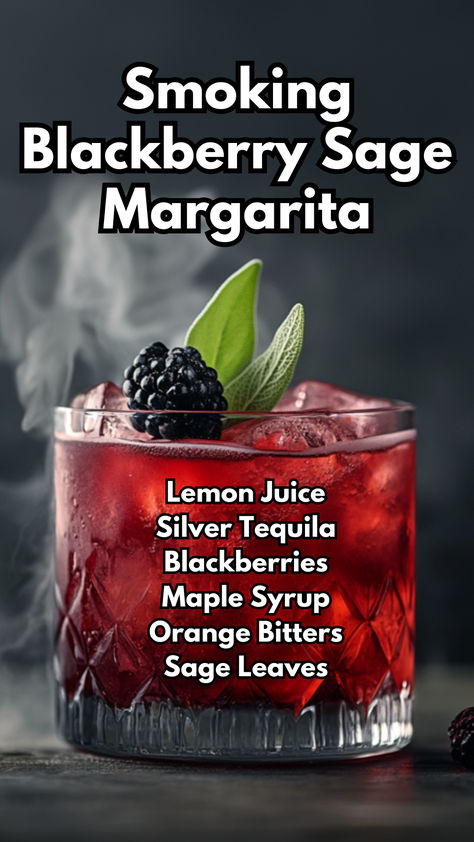 Smoking Blackberry Sage Margarita Silver Tequila Drinks, Halloween Margaritas, Sage Margarita, Tequila Drinks Recipes, Blackberry Margarita, Blood Orange Margarita, Halloween Drinks Alcohol, Holiday Finds, Cocktail Drinks Alcoholic