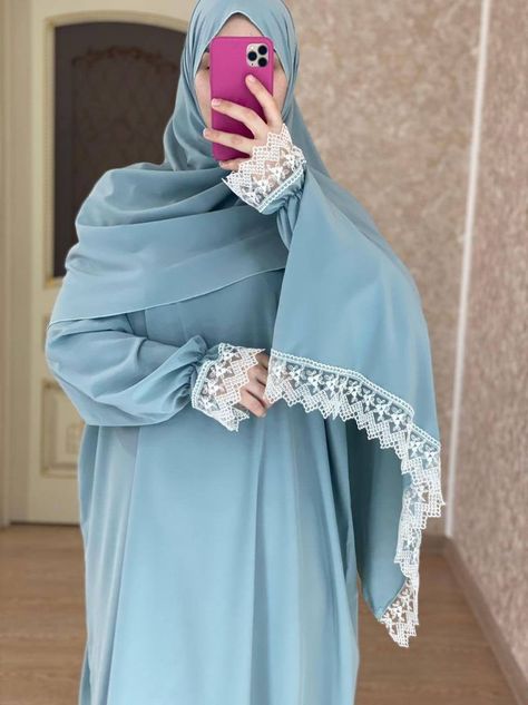 Namaz Hijab Design, Veiled Clothes, Lover Dress, Hijab Designs, Womens Trendy Dresses, Denim Jacket Fashion, Muslimah Dress, Pakistani Dresses Casual, Fashion Top Outfits