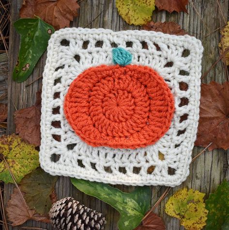 Pumpkin Granny Square, Easy Crochet Pumpkin, Pumpkin Blanket, Granny Square Häkelanleitung, Blanket Design, Granny Square Pattern, Halloween Crochet Patterns, Crochet Fall, Holiday Crochet