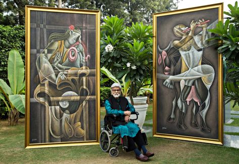 Satish Gujral, Versatile Indian Artist, Is Dead at 94 - The New York Times Famous Painters, Most Famous Paintings, Cochlear Implant, Paintings Famous, Diego Rivera, Indian Artist, National Art, Art Event, Colour Schemes