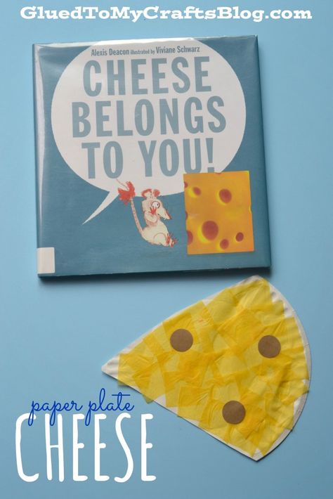 Paper Plate Cheese - Kid Craft Dairy Crafts For Preschoolers, Cheese Craft Preschool, Dairy Craft, Mouse Craft, Children's Book Week, Cheese Art, Paper Plate Crafts For Kids, S Craft, Mouse Crafts