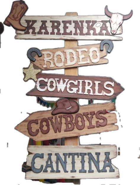 Wild West Decorations, Cowboy Party Decorations, Western Party Decorations, Cowboy Themed Birthday Party, Wild West Birthday, Rodeo Birthday Parties, Cowboy Theme Party, Signage Ideas, Wild West Theme