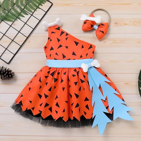 Pebbles Flintstone Costume, Flintstone Costume, Baby Headband Sizes, Caveman Costume, Pebbles Flintstone, Light Up Dresses, Funny Dresses, Newborn Coming Home Outfit, Halloween Clothing