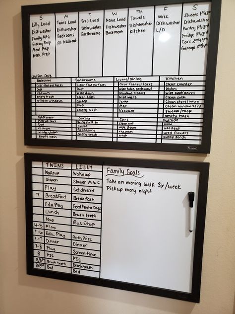 Chore chart for the whole house. Not perfect, but it's a start! Command Center Chore Chart, Chore Charts For Couples, Chore Board Ideas Diy, Clipboard Chore Chart, Chore Board Ideas Dry Erase, Chores Board Ideas, White Board Chore Chart Ideas, Chore Board Ideas, Roommate Organization