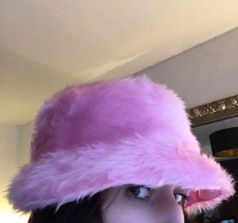 Bucket Hat Aesthetic, Indie Baby, Baby Pink Satin, Fluffy Bucket Hat, Bucket Hat Fashion, Faux Fur Bucket Hat, Fur Bucket, Fur Bucket Hat, Fairytale Fashion