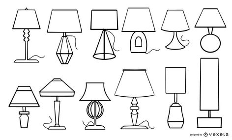 Desk lamps stroke collection #AD , #AFFILIATE, #sponsored, #lamps, #stroke, #collection, #Desk Table Lamp Design Drawing, Drawing Lamp, Lamp Illustration, Tiny Drawings, Interactive Projection, Cool Illustration, Illustrator Inspiration, Interior Design Sketches, Watercolor Lettering