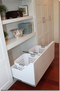 Drawers for Laundry Hampers Bedroom Laundry Hamper Ideas, Washing Baskets, Open Cupboard, Dressing Ikea, Basket Drawer, Bathroom Downstairs, Armoire Ikea, Vstupná Hala, Hidden Laundry