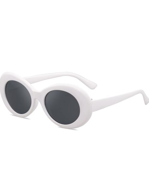 SOJOS Clout Goggles Oval Mod Retro Vintage Kurt Cobain Inspired Sunglasses Round Lens SJ2039 White Oval Sunglasses, Goggles Png, Clout Glasses, 1960s Sunglasses, 60s Sunglasses, Clout Goggles, Circle Glasses, White Rims, Sunglasses Square