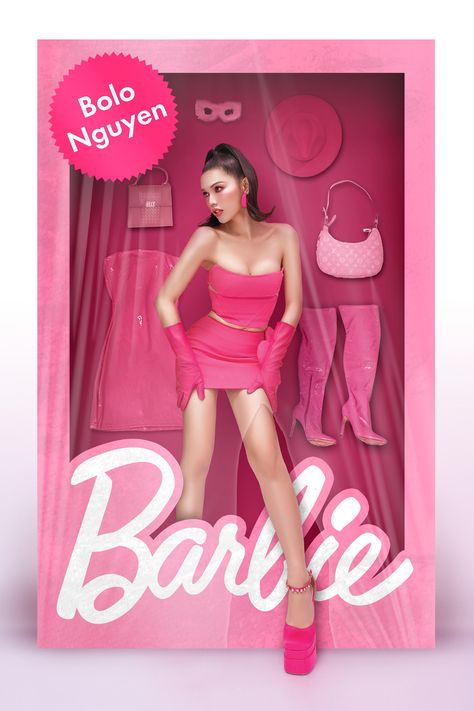 Barbie Creative Ads, Barbie Flyer Design, Barbie Design Poster, Barbie Infographic, Barbie Shoot Ideas, Barbie Concept Art, Barbie Poster Design, Barbie Graphic Design, Barbie Packaging