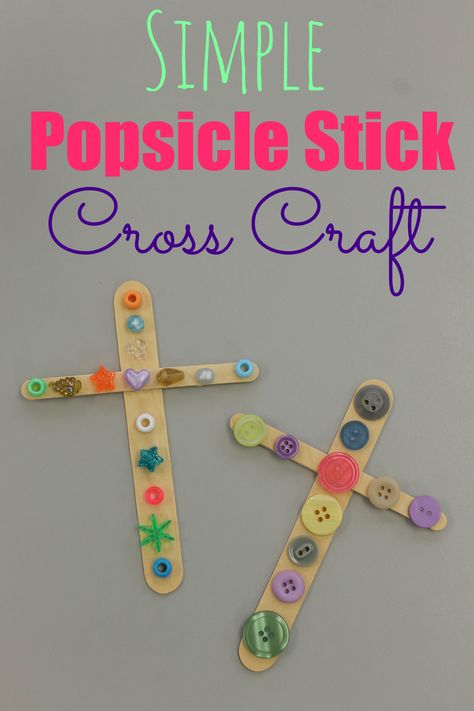 Simple Cross Craft - all you need is glue, popsicle sticks, and decorations! LOVE THIS! Crafts For Easter, Milk Bucket, Easter Songs, Happy Home Fairy, Children's Church Crafts, Easter Preschool, Sunday School Crafts For Kids, Christmas Crafts For Kids To Make, Bible School Crafts