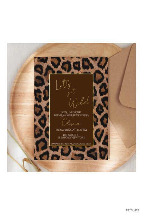 Chic lets get wild cheetah print bridal shower foil invitation - tap/click to get yours right now! #foilinvitation #leopard #print, #cheetah #black #and Leopard Theme Wedding, Cheetah Bridal Shower Ideas, Animal Print Party Theme, Cheetah Themed Birthday Party, Cheetah Print Birthday Party Ideas, Leopard Birthday Party Ideas, Cheetah Wedding, Cheetah Print Wedding, Cheetah Print Party